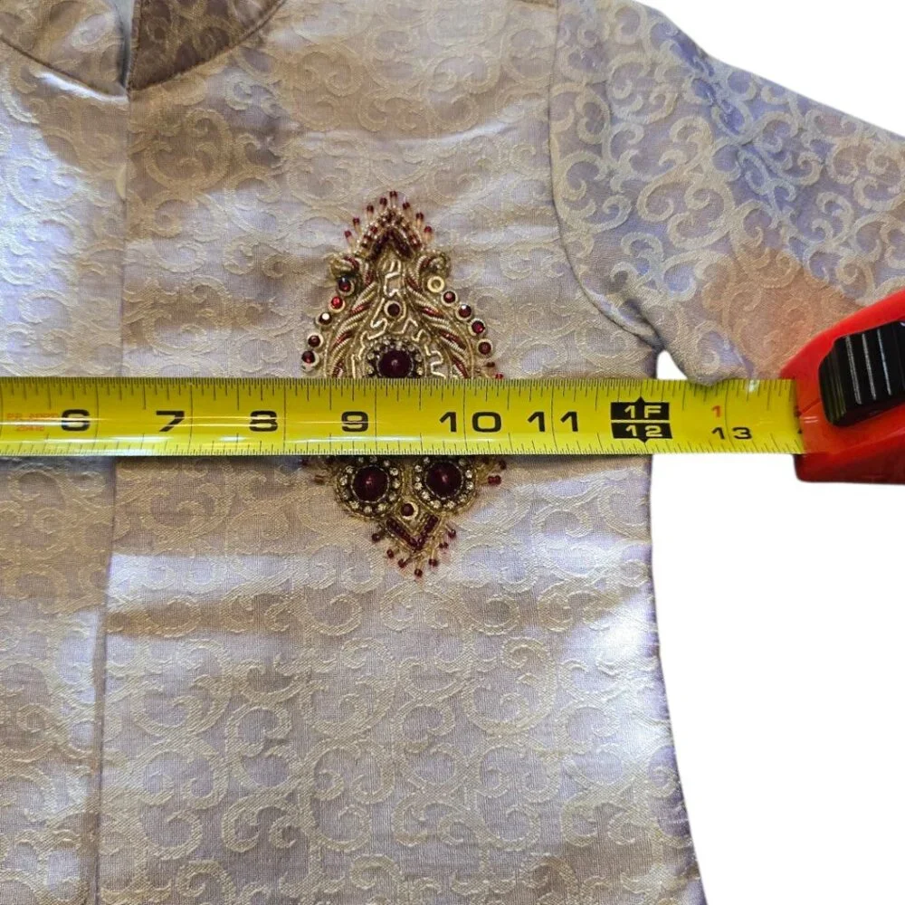 Beautiful Boy's Bone & Lavendar Sherwani / Kurta sz S